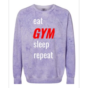 Eat Gym Sleep Repeat Workout Funny Fitness Cute Gift Colorblast Crewneck Sweatshirt