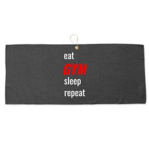 Eat Gym Sleep Repeat Workout Funny Fitness Cute Gift Large Microfiber Waffle Golf Towel