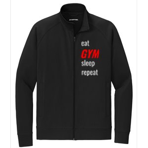 Eat Gym Sleep Repeat Workout Funny Fitness Cute Gift Stretch Full-Zip Cadet Jacket