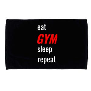 Eat Gym Sleep Repeat Workout Funny Fitness Cute Gift Microfiber Hand Towel