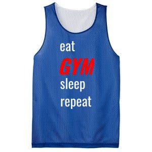 Eat Gym Sleep Repeat Workout Funny Fitness Cute Gift Mesh Reversible Basketball Jersey Tank