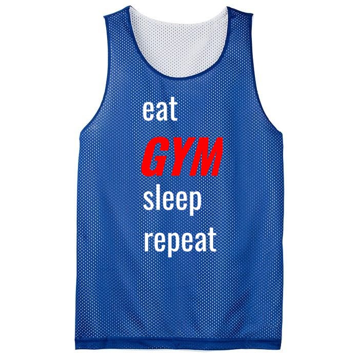 Eat Gym Sleep Repeat Workout Funny Fitness Cute Gift Mesh Reversible Basketball Jersey Tank