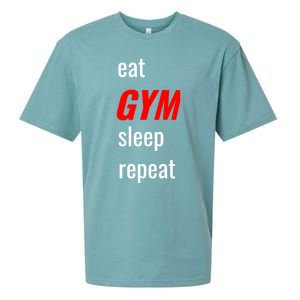 Eat Gym Sleep Repeat Workout Funny Fitness Cute Gift Sueded Cloud Jersey T-Shirt