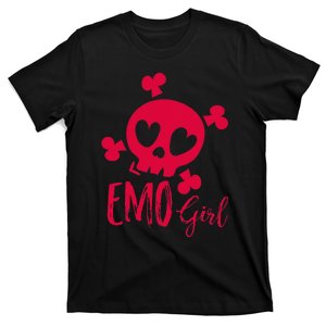 Emo Girl Skull Funny Emo Punk Goth Emotional Humor Novelty T-Shirt