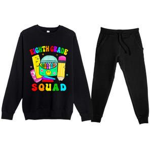 Eighth Grade Squad 8th Grade Team Back To School Boy Girl Premium Crewneck Sweatsuit Set