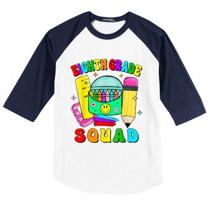 Eighth Grade Squad 8th Grade Team Back To School Boy Girl Baseball Sleeve Shirt