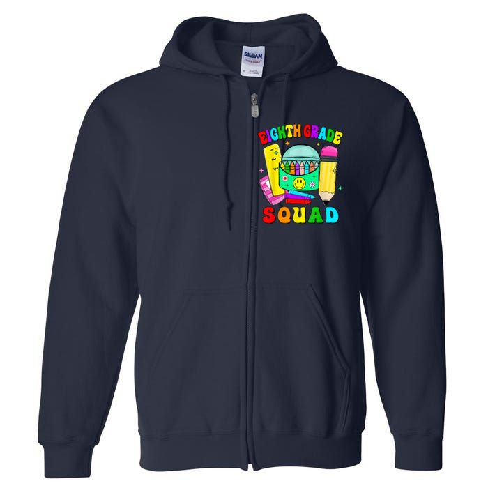 Eighth Grade Squad 8th Grade Team Back To School Boy Girl Full Zip Hoodie