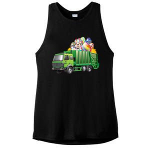 Easter Garbage Truck Eggs Funny Easter Day Great Gift Ladies PosiCharge Tri-Blend Wicking Tank