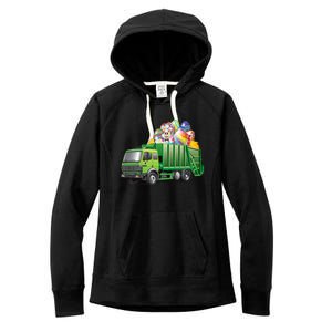 Easter Garbage Truck Eggs Funny Easter Day Great Gift Women's Fleece Hoodie