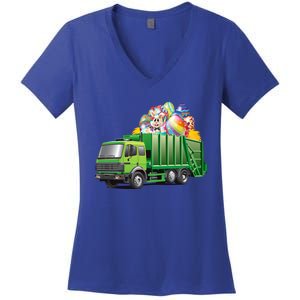 Easter Garbage Truck Eggs Funny Easter Day Great Gift Women's V-Neck T-Shirt