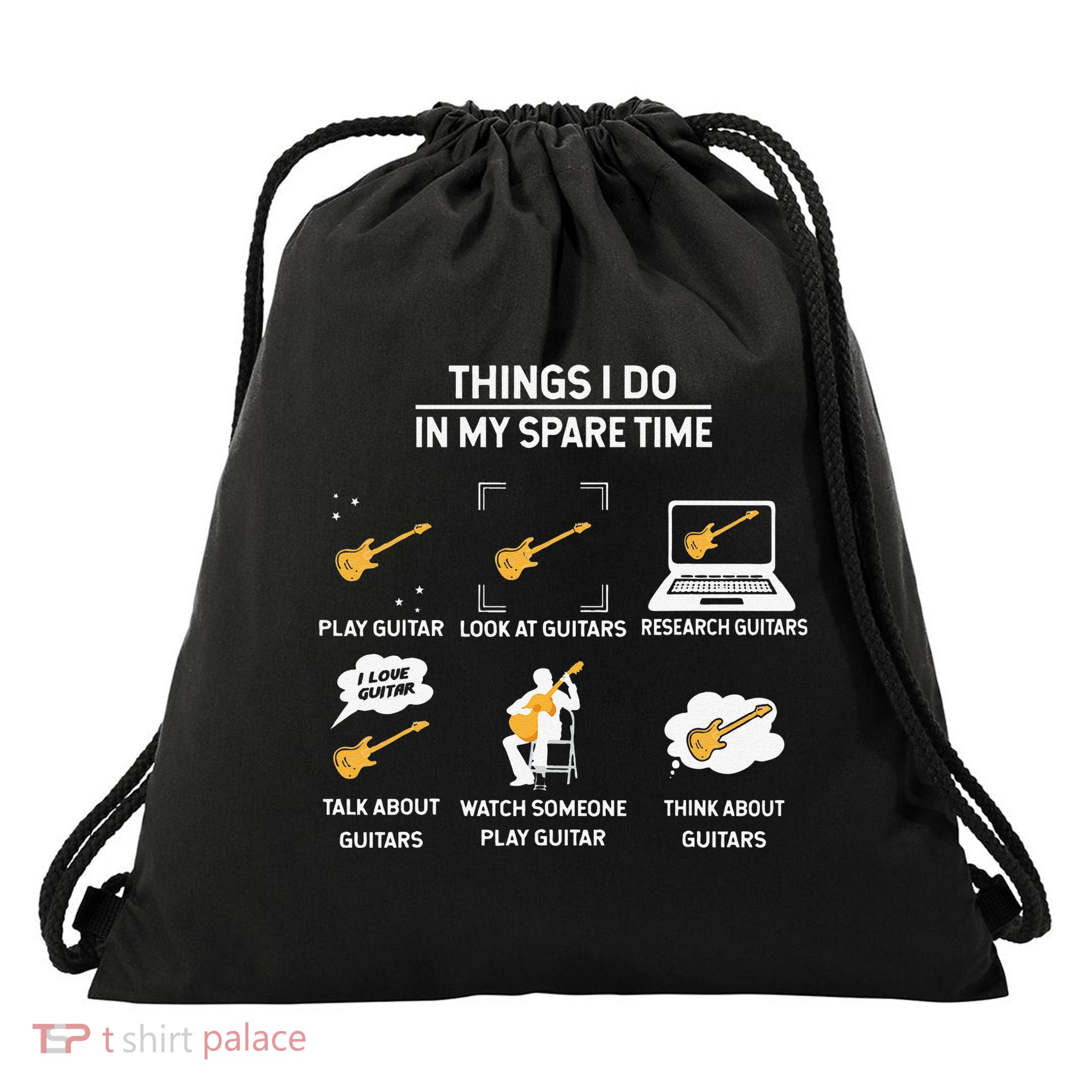 epiphone guitar tee guitar things i do in my spare time Drawstring Bag