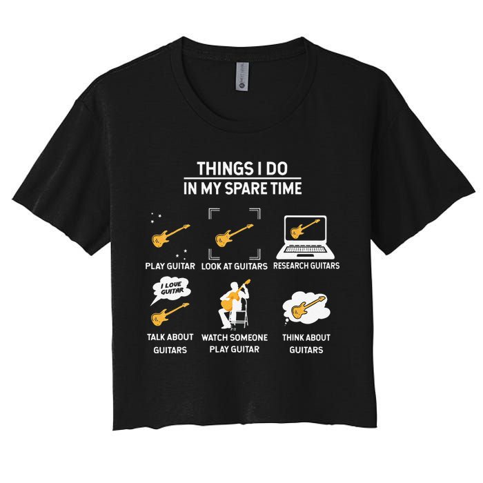 epiphone guitar tee guitar things i do in my spare time Women's Crop Top Tee