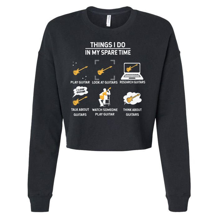 epiphone guitar tee guitar things i do in my spare time Cropped Pullover Crew