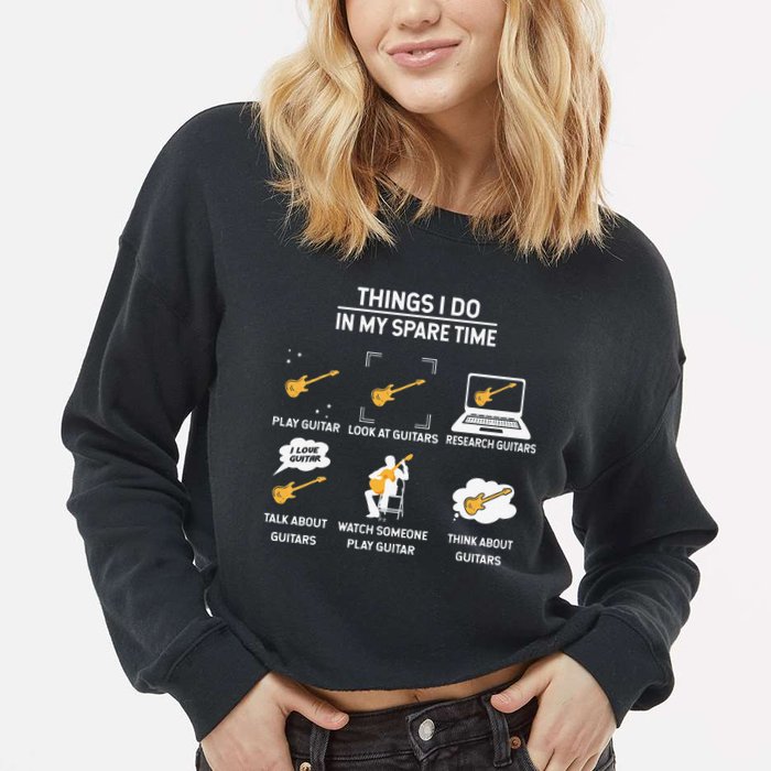 epiphone guitar tee guitar things i do in my spare time Cropped Pullover Crew