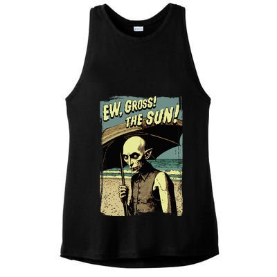 Ew Gross! The Sun! Vampire At The Sunny Beach Summer Goth Ladies PosiCharge Tri-Blend Wicking Tank