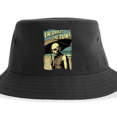 Ew Gross! The Sun! Vampire At The Sunny Beach Summer Goth Sustainable Bucket Hat