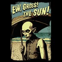 Ew Gross! The Sun! Vampire At The Sunny Beach Summer Goth Sustainable Bucket Hat