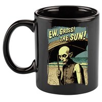 Ew Gross! The Sun! Vampire At The Sunny Beach Summer Goth 11oz C Handle Ceramic Mug