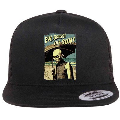 Ew Gross! The Sun! Vampire At The Sunny Beach Summer Goth Flatbill Hat