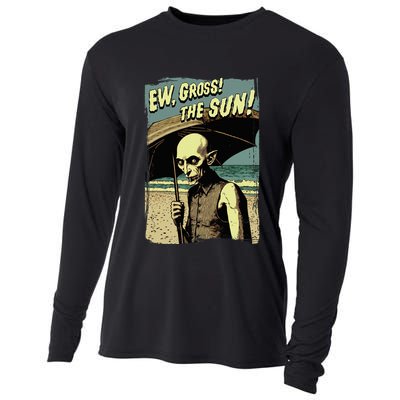 Ew Gross! The Sun! Vampire At The Sunny Beach Summer Goth Cooling Performance Long Sleeve Crew
