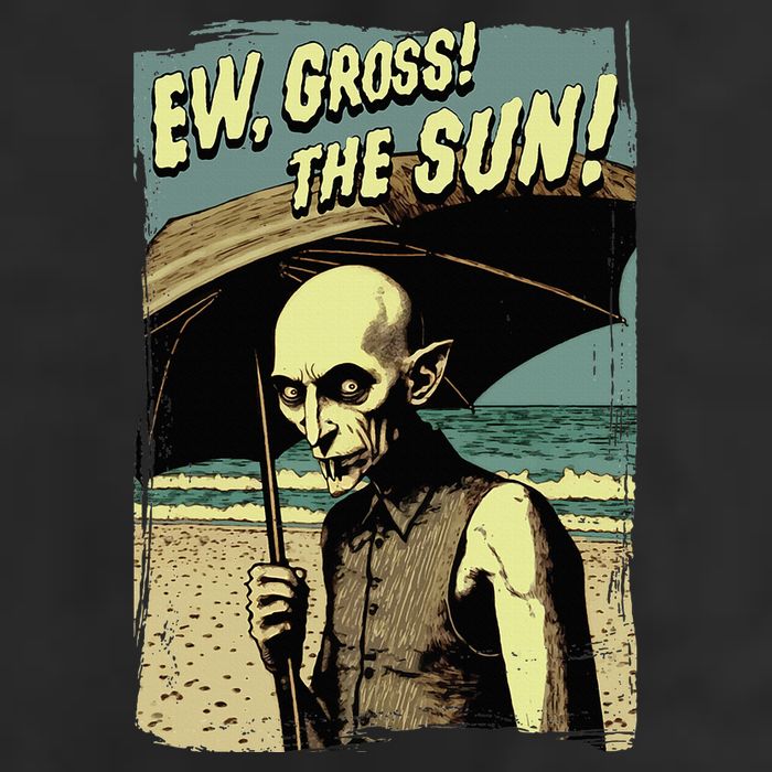 Ew Gross! The Sun! Vampire At The Sunny Beach Summer Goth 25L Jumbo Tote