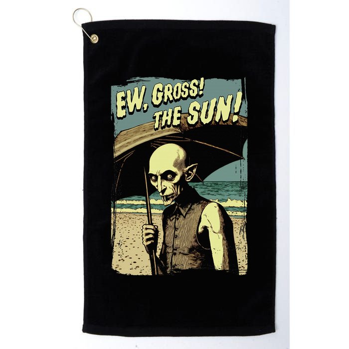 Ew Gross! The Sun! Vampire At The Sunny Beach Summer Goth Golf Towel