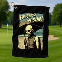 Ew Gross! The Sun! Vampire At The Sunny Beach Summer Goth Golf Towel