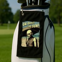 Ew Gross! The Sun! Vampire At The Sunny Beach Summer Goth Golf Towel