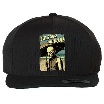 Ew Gross! The Sun! Vampire At The Sunny Beach Summer Goth Wool Snapback Cap