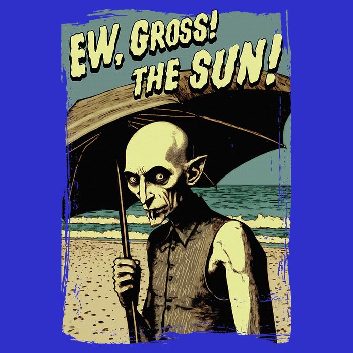 Ew Gross! The Sun! Vampire At The Sunny Beach Summer Goth 16 in Basic Backpack