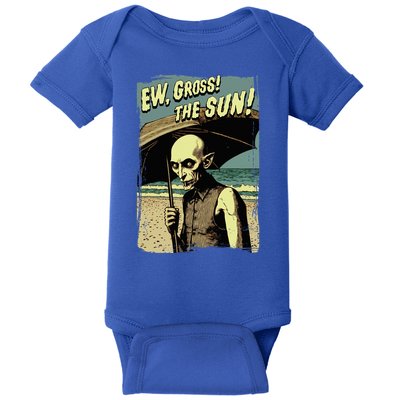 Ew Gross! The Sun! Vampire At The Sunny Beach Summer Goth Baby Bodysuit