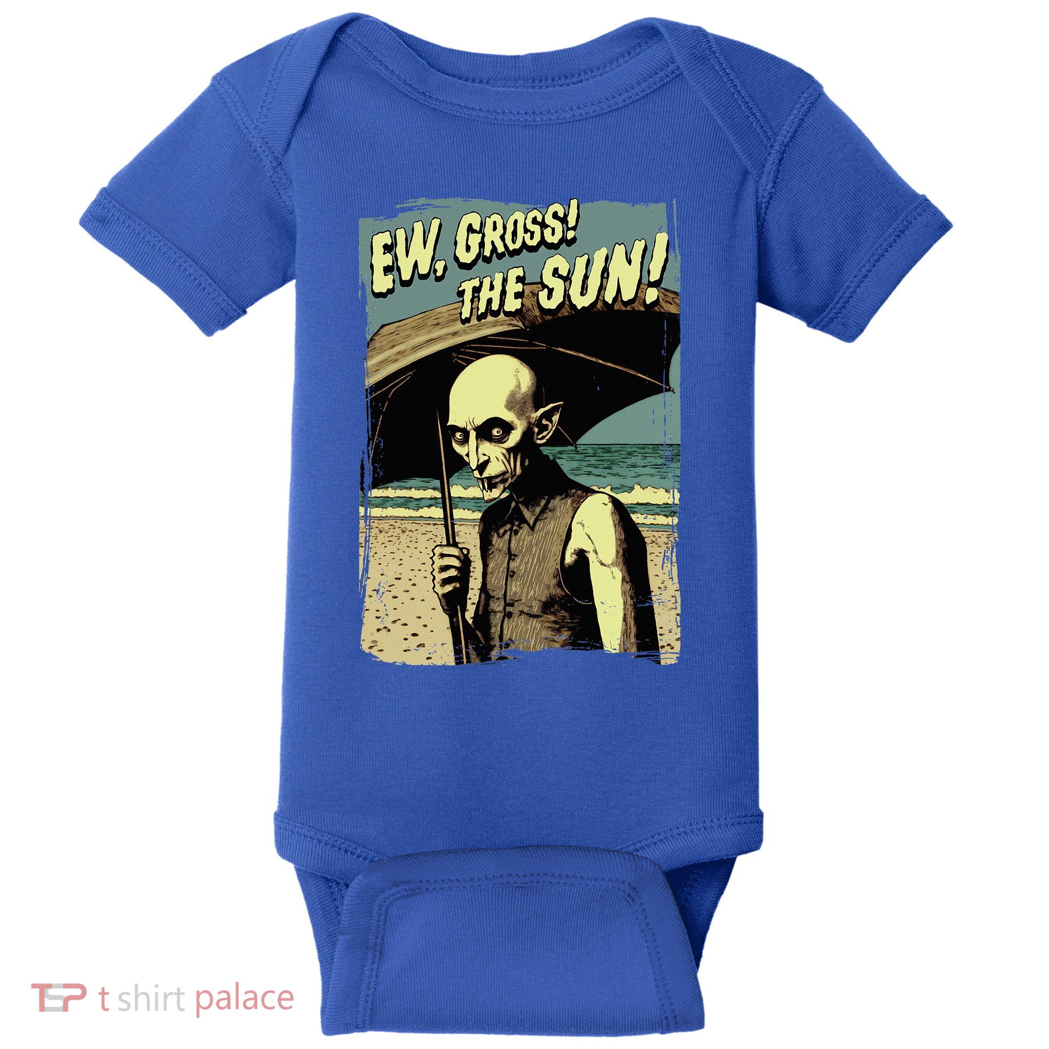 Ew Gross! The Sun! Vampire At The Sunny Beach Summer Goth Baby Bodysuit
