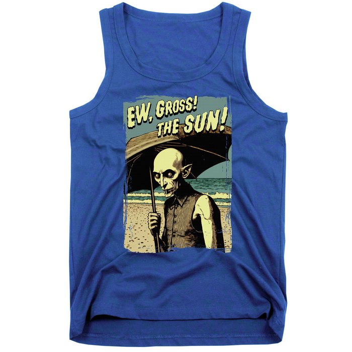 Ew Gross! The Sun! Vampire At The Sunny Beach Summer Goth Tank Top