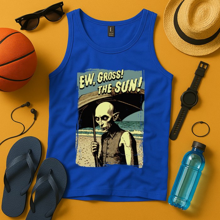 Ew Gross! The Sun! Vampire At The Sunny Beach Summer Goth Tank Top