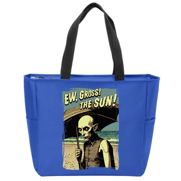 Ew Gross! The Sun! Vampire At The Sunny Beach Summer Goth Zip Tote Bag