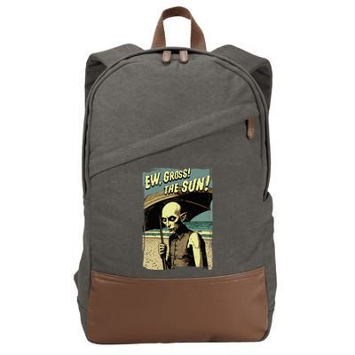 Ew Gross! The Sun! Vampire At The Sunny Beach Summer Goth Cotton Canvas Backpack