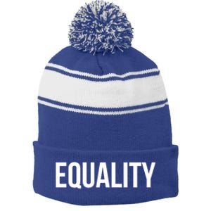 Equality Gift To Promote Equal Rights Gift Stripe Pom Pom Beanie