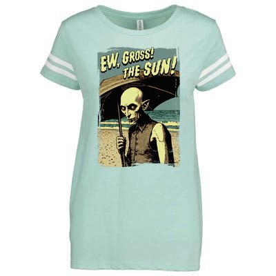 Ew Gross! The Sun! Vampire At The Sunny Beach Summer Goth Enza Ladies Jersey Football T-Shirt