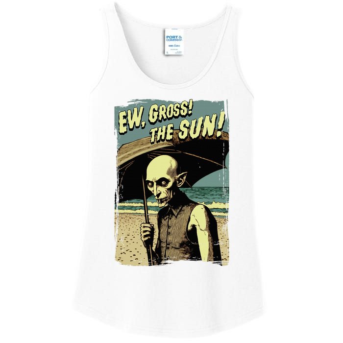 Ew Gross! The Sun! Vampire At The Sunny Beach Summer Goth Ladies Essential Tank