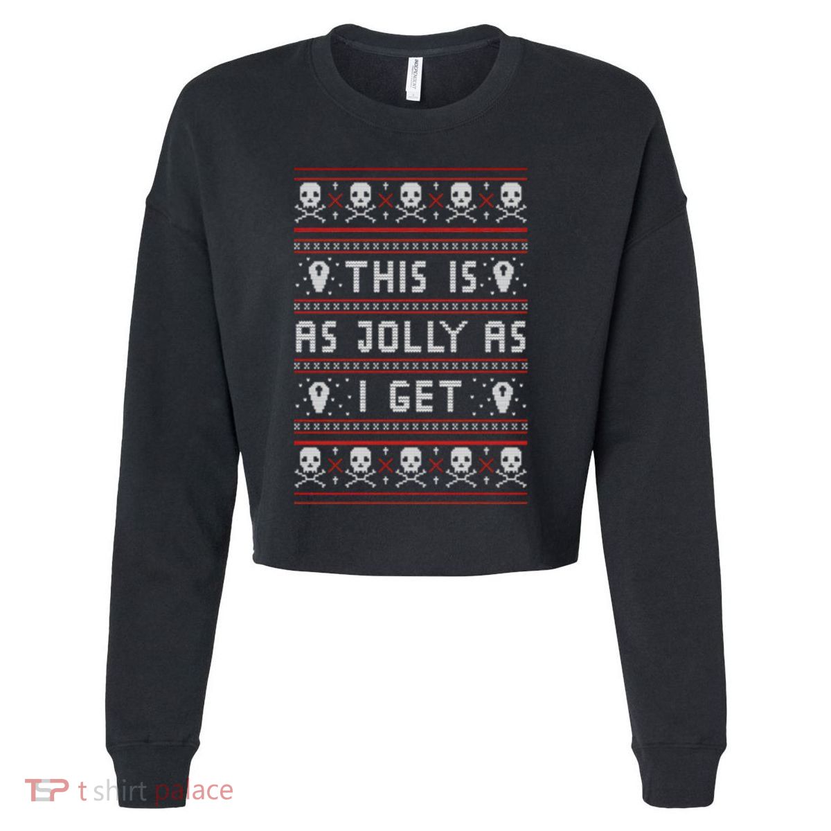 Emo Gothic Ugly Christmas Cropped Pullover Crew