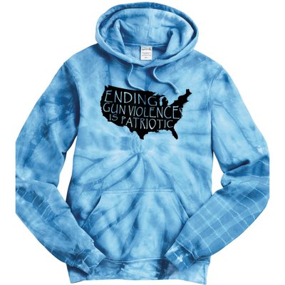 Ending Gun Violence Is Patriotic United States Silhouette Tie Dye Hoodie