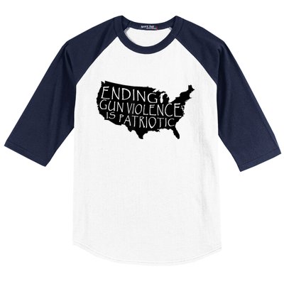 Ending Gun Violence Is Patriotic United States Silhouette Baseball Sleeve Shirt