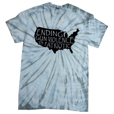 Ending Gun Violence Is Patriotic United States Silhouette Tie-Dye T-Shirt