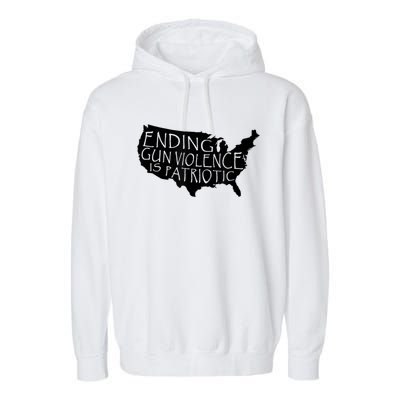 Ending Gun Violence Is Patriotic United States Silhouette Garment-Dyed Fleece Hoodie