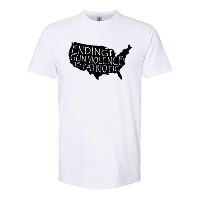 Ending Gun Violence Is Patriotic United States Silhouette Softstyle CVC T-Shirt