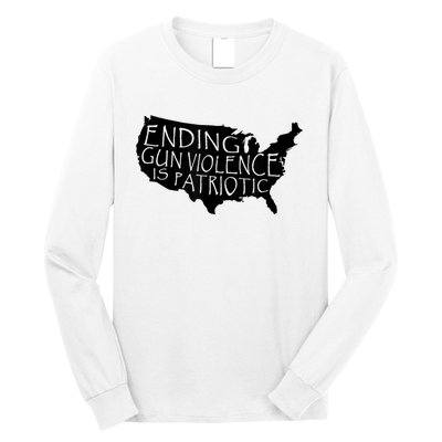 Ending Gun Violence Is Patriotic United States Silhouette Long Sleeve Shirt