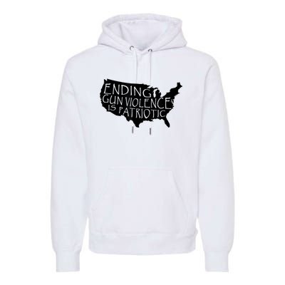 Ending Gun Violence Is Patriotic United States Silhouette Premium Hoodie