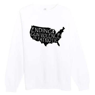 Ending Gun Violence Is Patriotic United States Silhouette Premium Crewneck Sweatshirt