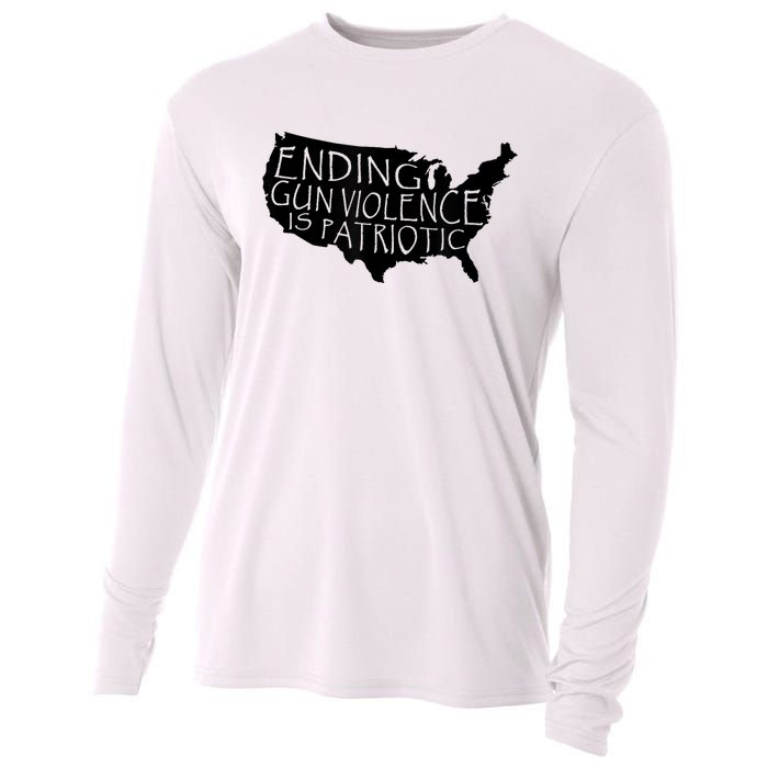 Ending Gun Violence Is Patriotic United States Silhouette Cooling Performance Long Sleeve Crew