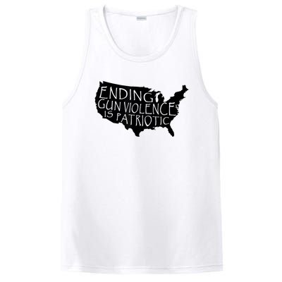 Ending Gun Violence Is Patriotic United States Silhouette PosiCharge Competitor Tank